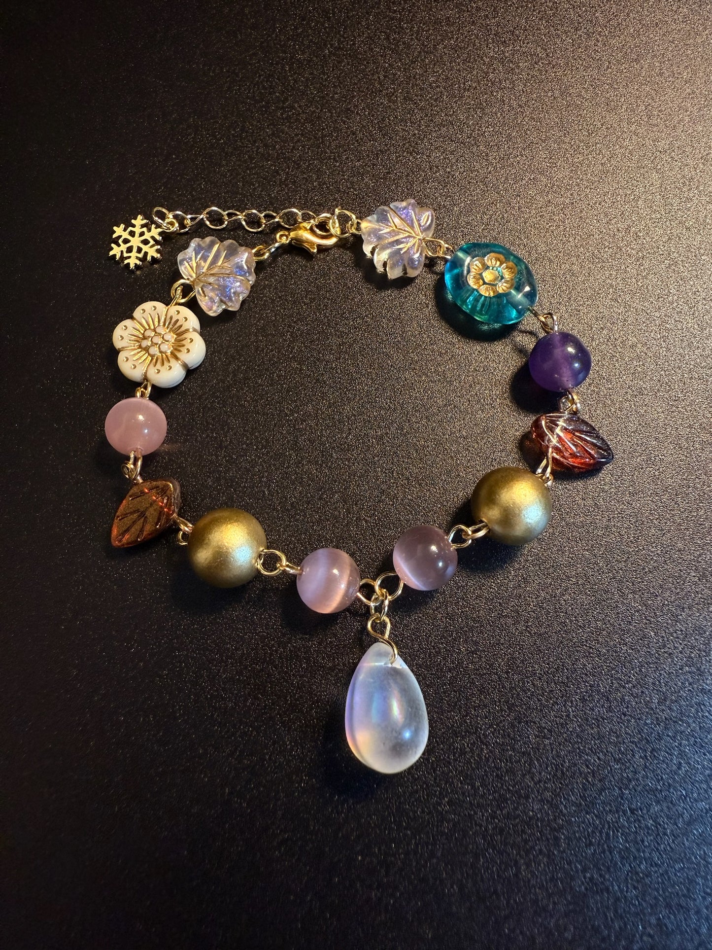 Vintage Moonstone Muse Beaded Bracelet B0009
