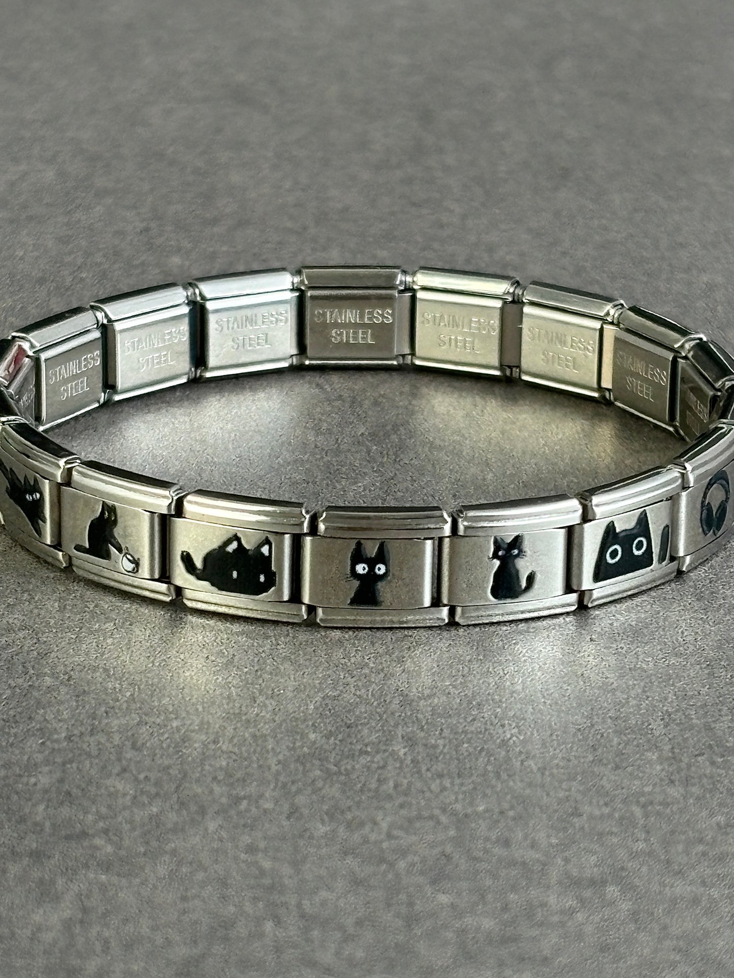 Handmade "Little Kitty" Modular Link Bracelet – 18-Link Cat Series (Tool Included) B0010