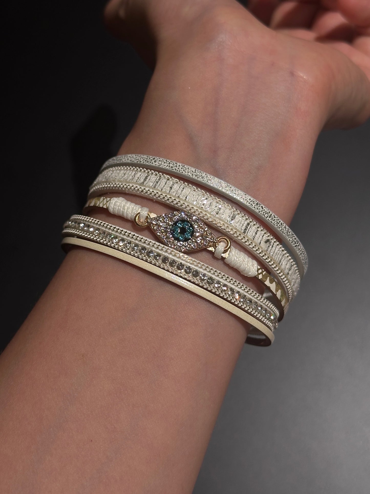 Vintage Evil Eye Nomad Leather Bracelet B0012