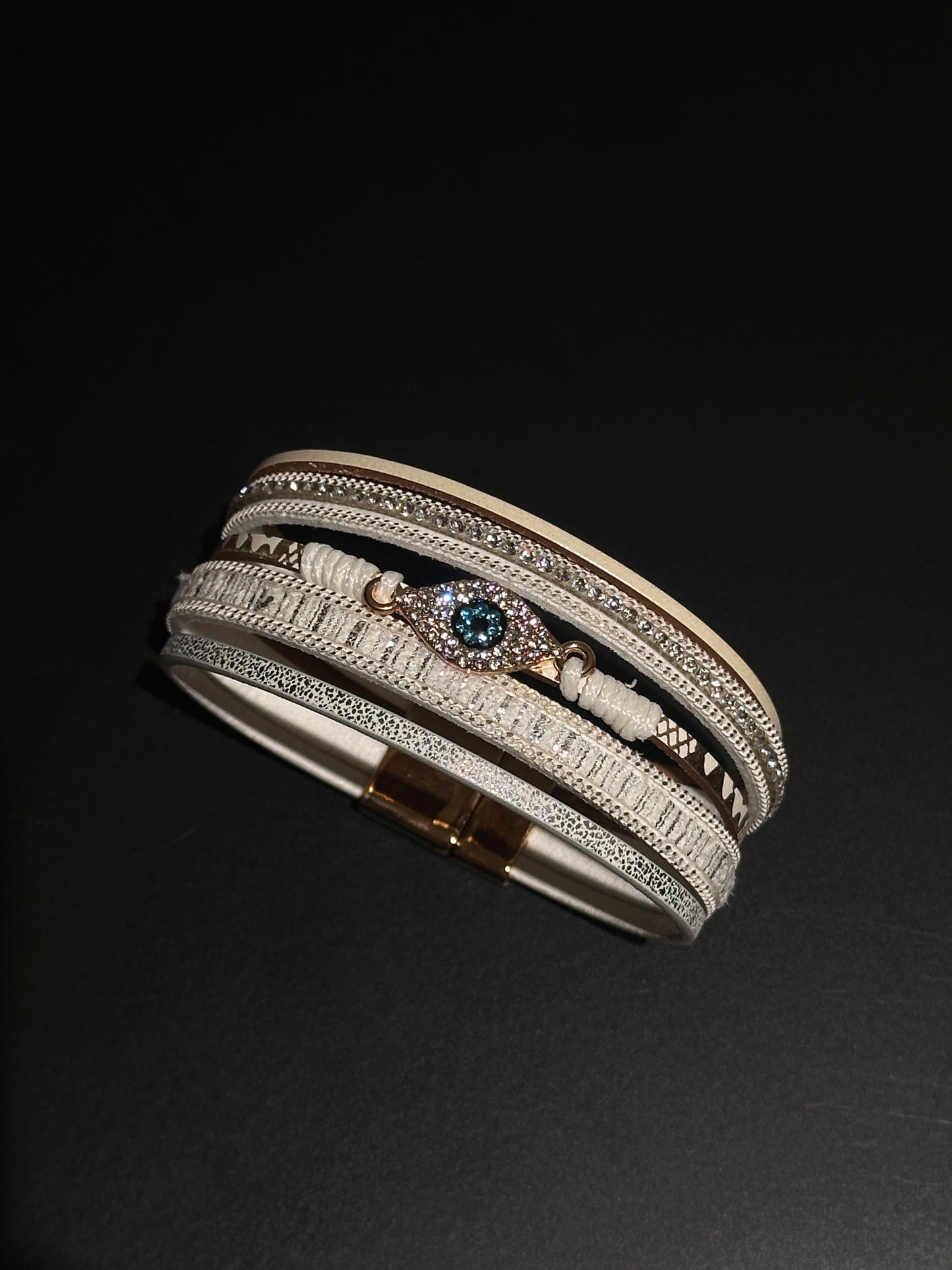 Vintage Evil Eye Nomad Leather Bracelet B0012