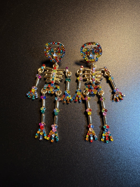 Vintage "Hue Skeleton" Drop Earrings E0009
