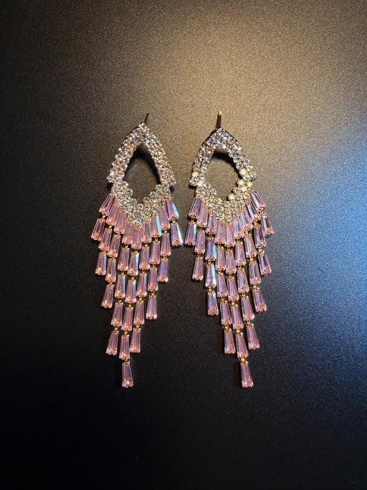 Vintage "Chic Pink" Tassel Earrings E0010