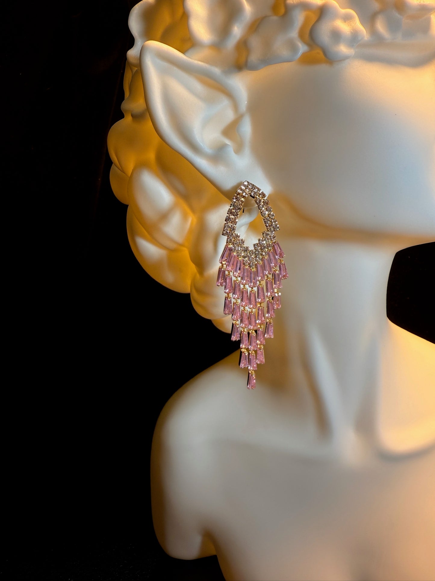 Vintage "Chic Pink" Tassel Earrings E0010